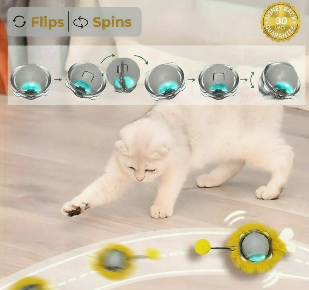 Smart Interactive Cat Toy – Plush Rolling Ball