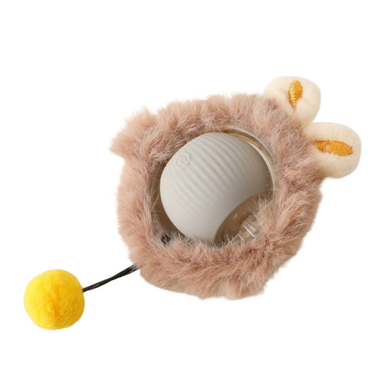Smart Interactive Cat Toy – Plush Rolling Ball