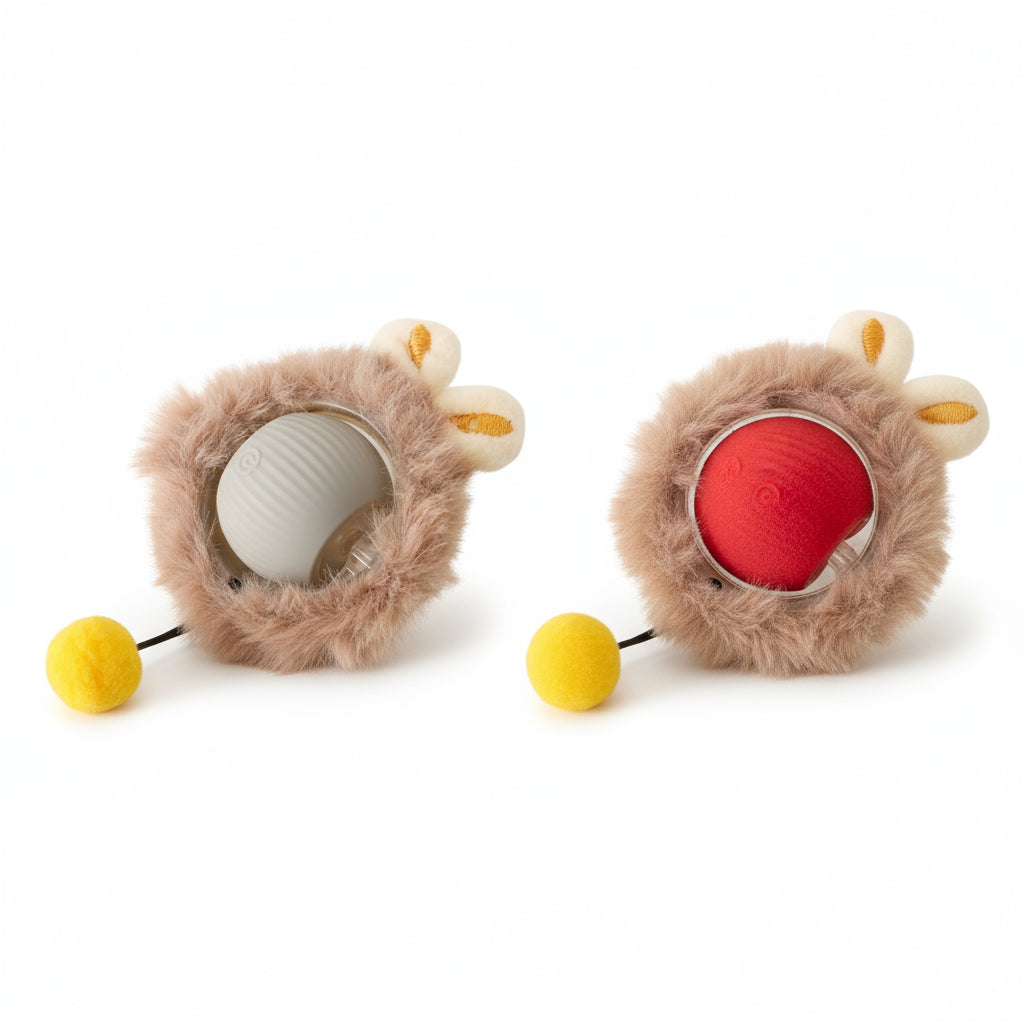 Smart Interactive Cat Toy – Plush Rolling Ball