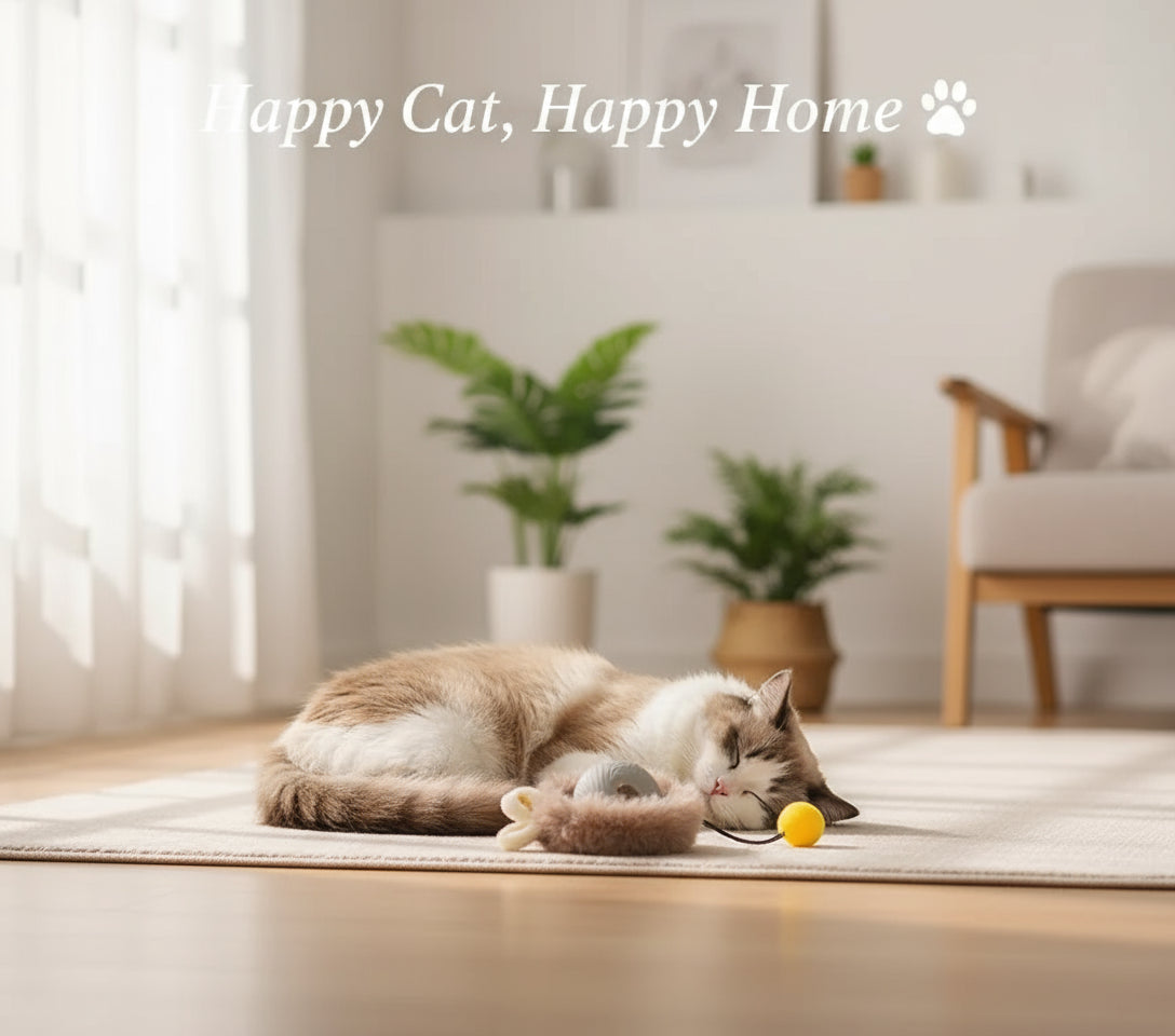 Smart Interactive Cat Toy – Plush Rolling Ball